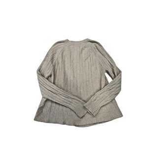 Banana Republic L White Cream Tan Merino Wool Blend Turtleneck Sweater Pullover